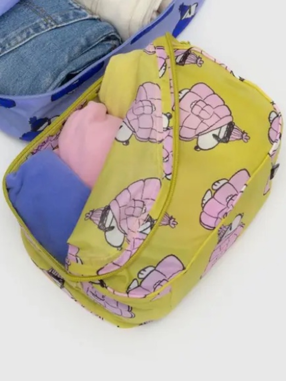 Baggu Peanuts Snoopy Zip Packing Cube Yellow and Pink